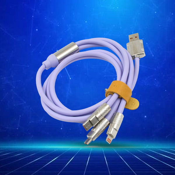 3 in 1 Multi Super Fast Charging Cable (1 Pc / 120 CM Long)