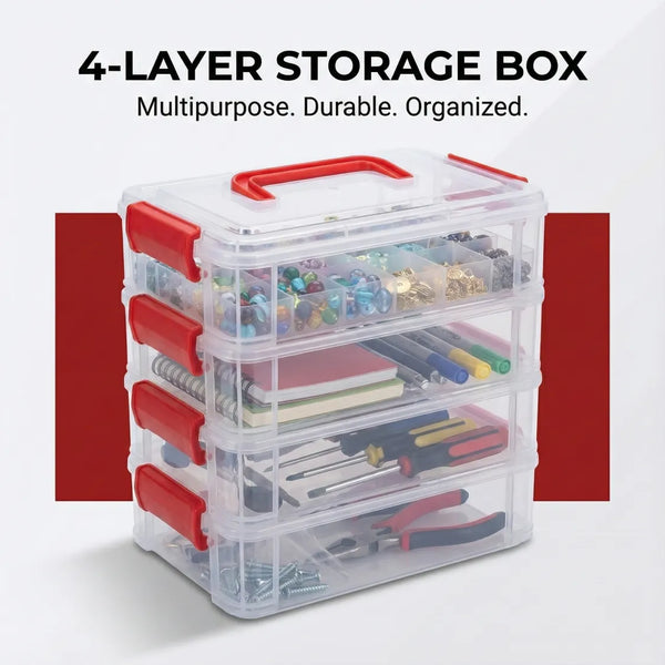 4-Layer Transparent Multipurpose Plastic Storage Box